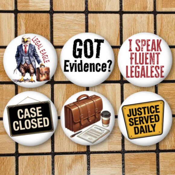 Funny Lawyer Fridge Magnets Set Of 6 Metal Magnets Home Office Kitchen School - Picture 1 of 6